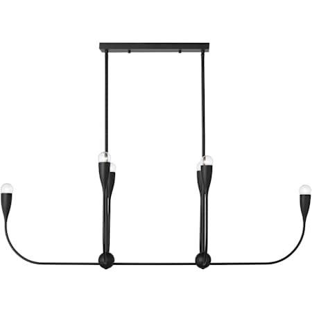 Generation Lighting Maya 6 Light 48" Wide Linear Chandelier Midnight Black