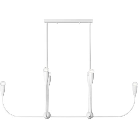 Generation Lighting Maya 6 Light 48" Wide Linear Chandelier Matte White