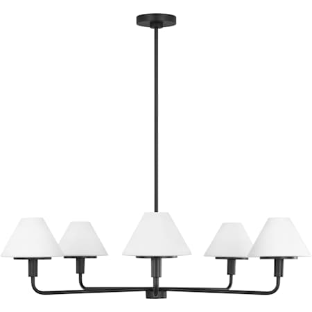 Generation Lighting Mendota 5 Light 40" Wide Chandelier Midnight Black