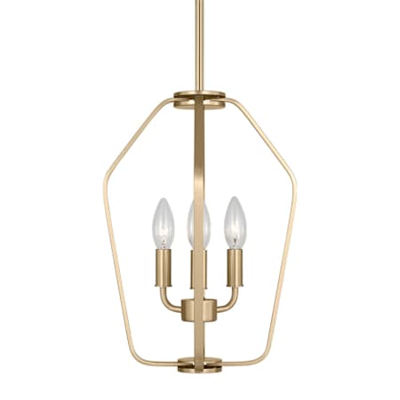Generation Lighting Kennan 3 Light 11" Wide Candle Style Chandelier Satin Brass