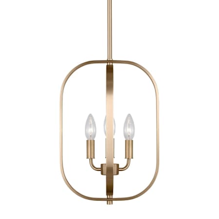 Generation Lighting Loretto 3 Light 11" Wide Candle Style Chandelier Satin Brass