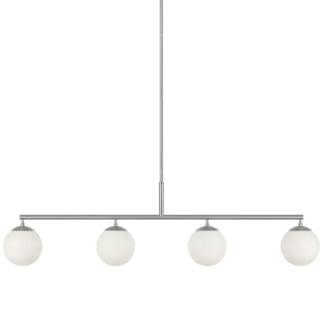 Generation Lighting Nube 4 Light 48" Wide Linear Chandelier Brushed Nickel
