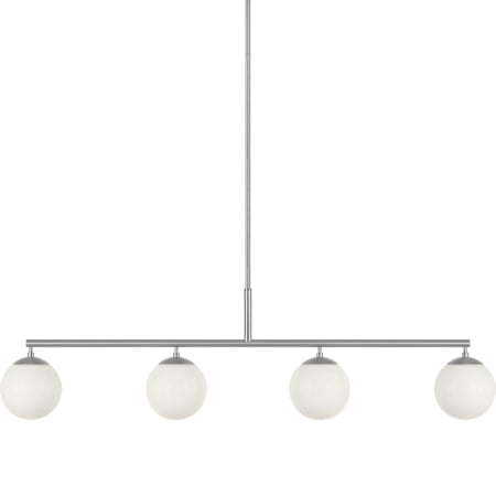 Generation Lighting Nube 4 Light 48" Wide Linear Chandelier Brushed Nickel