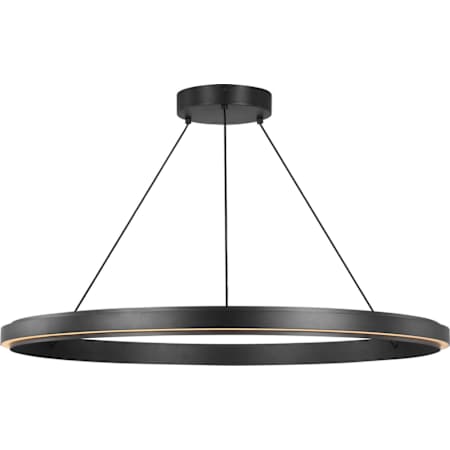 Generation Lighting Aro 36" Wide Ring Chandelier Midnight Black