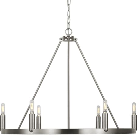 Generation Lighting Mirla 6 Light 28" Wide Ring Chandelier Brushed Nickel