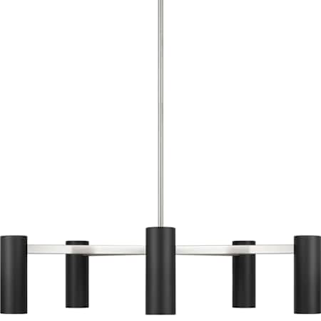 Generation Lighting Zentro 5 Light 29" Wide Candle Style Chandelier Brushed Nickel
