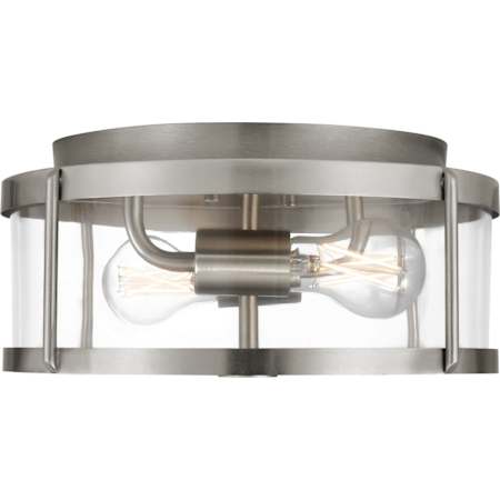 Generation Lighting Lumra 2 Light 13" Wide Flush Mount Drum Ceiling Fixture Brushed Nickel