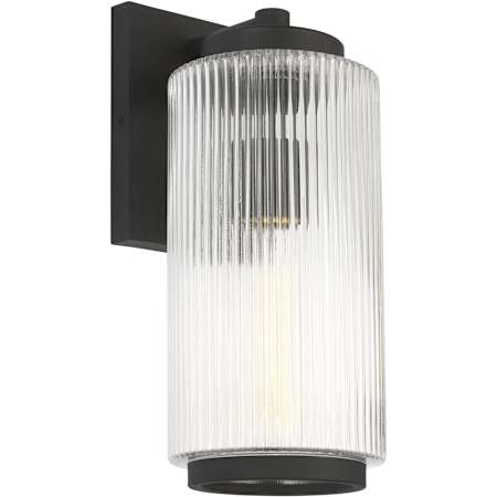 Generation Lighting Ronde 14" Tall Outdoor Wall Sconce Textured Black