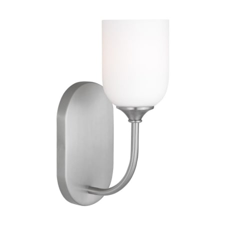 Generation Lighting Emile 12" Tall Bathroom Sconce Brushed Steel