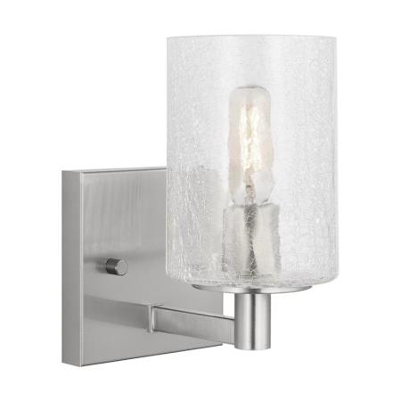 Generation Lighting Parker 8" Tall Bathroom Sconce Brushed Steel