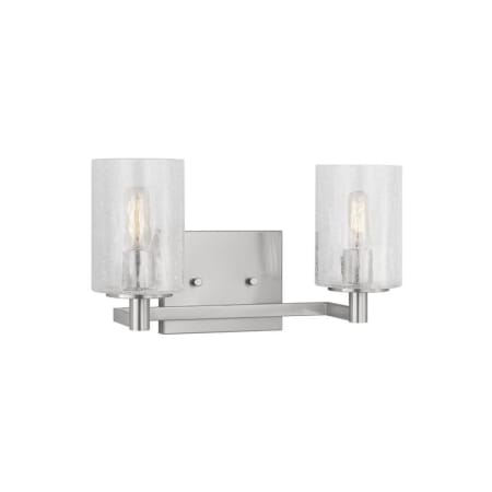 Generation Lighting Parker 2 Light 15" Wide Vanity Light Brushed Steel