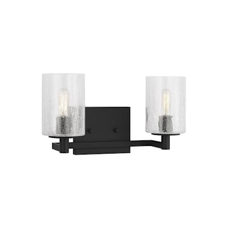 Generation Lighting Parker 2 Light 15" Wide Vanity Light Midnight Black