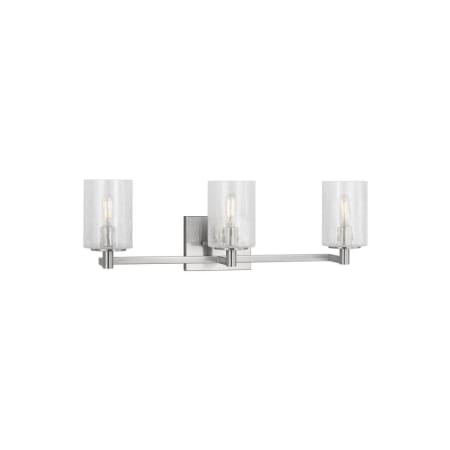 Generation Lighting Parker 3 Light 25" Wide Vanity Light Brushed Steel