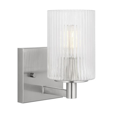 Generation Lighting Lando 8" Tall Bathroom Sconce Brushed Steel