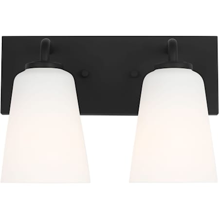 Generation Lighting Miles 2 Light 12" Wide Vanity Light Midnight Black