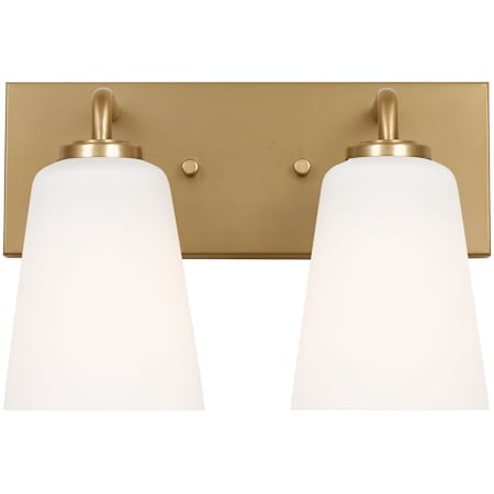 Generation Lighting Miles 2 Light 12" Wide Vanity Light Satin Brass