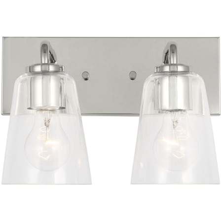 Generation Lighting Miles 2 Light 12" Wide Vanity Light Chrome