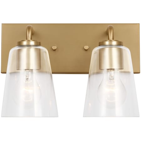 Generation Lighting Miles 2 Light 12" Wide Vanity Light Satin Brass