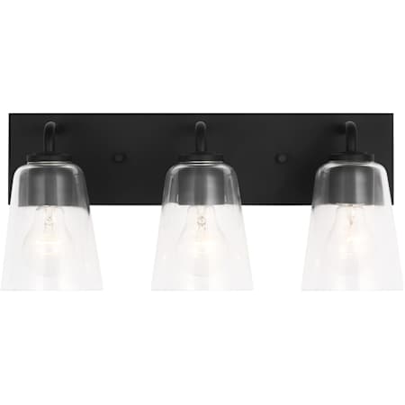 Generation Lighting Miles 3 Light 18" Wide Vanity Light Midnight Black