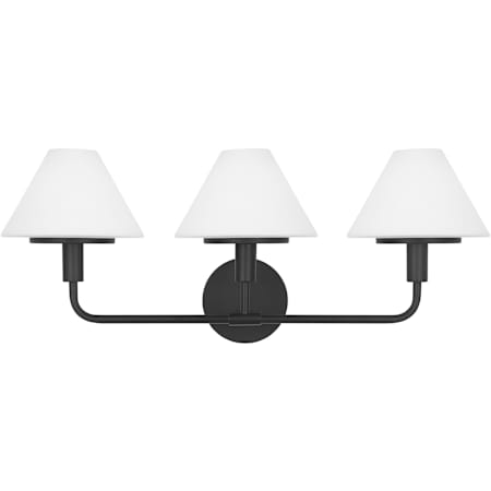 Generation Lighting Mendota 3 Light 27" Wide Vanity Light Midnight Black