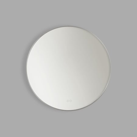 Generation Lighting Cadre 30" Diameter Circular Flat Framed Wall Mounted Bathroom Mirror with Lighting Brushed Nickel