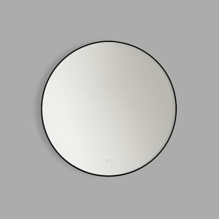 Generation Lighting Cadre 30" Diameter Circular Flat Framed Wall Mounted Bathroom Mirror with Lighting Midnight Black