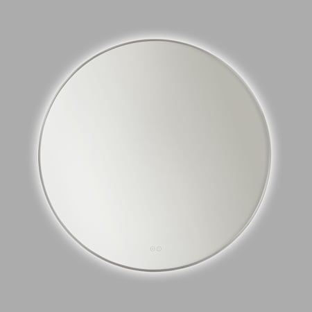 Generation Lighting Cadre 36" Diameter Circular Flat Framed Wall Mounted Bathroom Mirror with Lighting Brushed Nickel