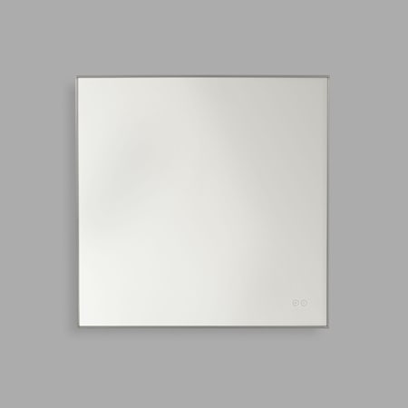 Generation Lighting Cadre 30" Square Flat Framed Wall Mounted Bathroom Mirror with Lighting Brushed Nickel