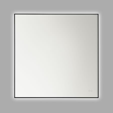 Generation Lighting Cadre 36" Square Flat Framed Wall Mounted Bathroom Mirror with Lighting Midnight Black
