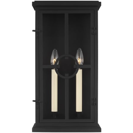 Generation Lighting Belleville 2 Light 18" Tall Outdoor Wall Sconce Textured Black