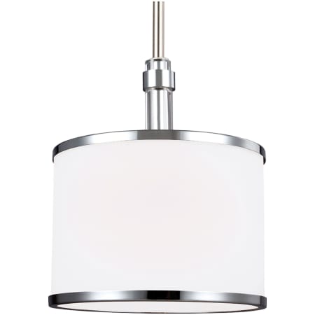 Generation Lighting Prospect Park 8" Wide Mini Pendant Satin Nickel / Chrome