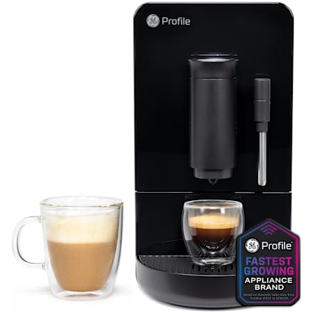GE Profile 40.5 Oz. 5 Setting Countertop Espresso Machine with Grinder Black