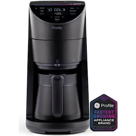 GE Profile 45 Oz. Programmable Countertop Coffee Machine with Water Filtration and Grinder Carbon Black