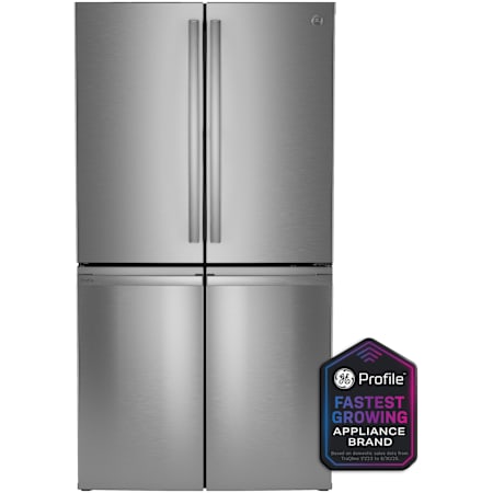 GE Profile 36 Inch Wide 28.4 Cu. Ft. Energy Star Certified Fingerprint Resistant Four Door / French Door Refrigerator with Dual-Dispense AutoFill Pitcher Fingerprint Resistant Stainless