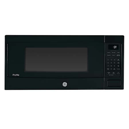 GE Profile 24 Inch Wide 1.1 Cu. Ft. 800 Watt Built In, Countertop Microwave with LED Display and Child Lock Black