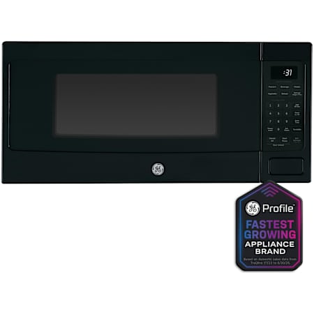 GE Profile 24 Inch Wide 1.1 Cu. Ft. 800 Watt Built In, Countertop Microwave with LED Display and Child Lock Black