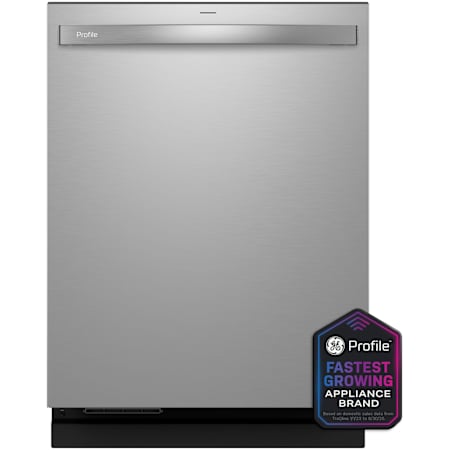 GE Profile 24 Inch Wide 16 Place Setting Built-In Fingerprint Resistant Top Control Dishwasher with Smart Assist and Microban Antimicrobial Technology Fingerprint Resistant Stainless