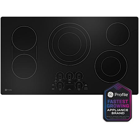 GE Profile 36 Inch Wide 5 Burner Electric Cooktop with Guided Cooking Black