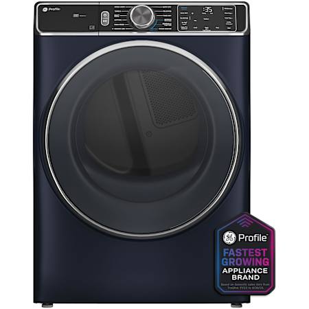 GE Profile 28 Inch Wide 7.8 Cu. Ft. Energy Star Certified Electric Dryer with Built-In WiFi and Steam Sanitize Cycle Sapphire Blue