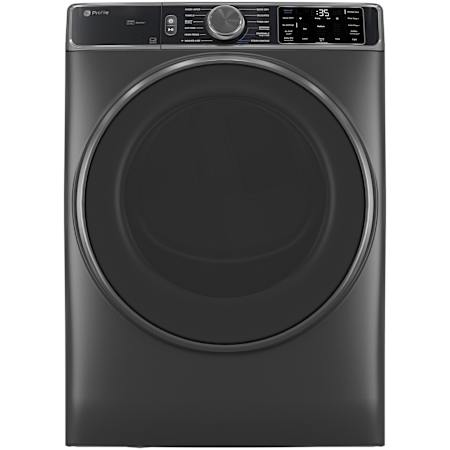 GE Profile 28 Inch Wide 7.8 Cu. Ft. Energy Star Certified Electric Dryer with Sanitize and Steam Cycles Carbon Graphite