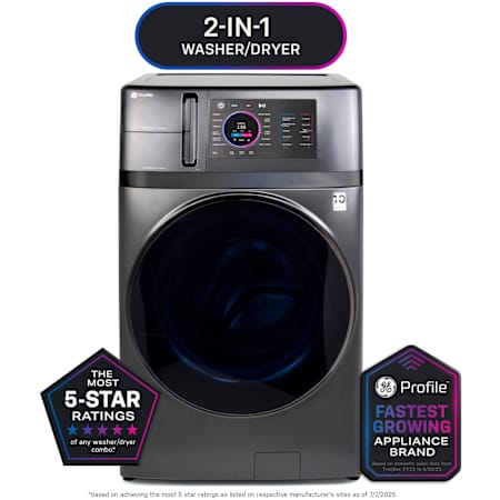 GE Profile 28 Inch Wide 4.8 Cu. Ft. Ultrafast Combo Washer/Dryer with Ventless Heat Pump Technology Carbon Graphite