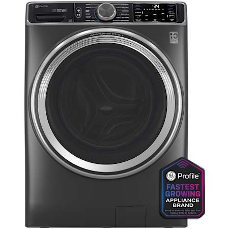 GE Profile 28 Inch Wide 5.5 Cu. Ft. Energy Star Certified Front Loading Washing Machine with Smart Wash and UltraFresh Vent System+ Carbon Graphite