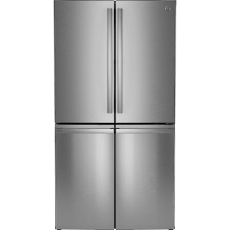 GE Profile 36 Inch Wide 23 Cu. Ft. Energy Star Certified Four Door French Door Refrigerator with LED Lights and Door-in-Door Design Stainless Steel
