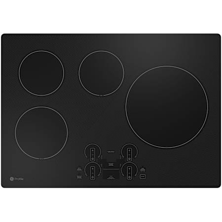 GE Profile 30 Inch Wide 4 Burner Induction Cooktop with Chef Connect and Precision Temperature Control Black