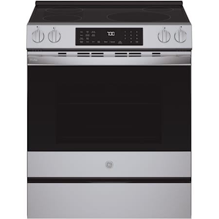 GE Profile 30 Inch Wide 5.3 Cu. Ft. Energy Star Certified Slide In Fingerprint Resistant Induction Range with No Preheat Air Fry and EasyWash™ Oven Tray Fingerprint Resistant Stainless Steel