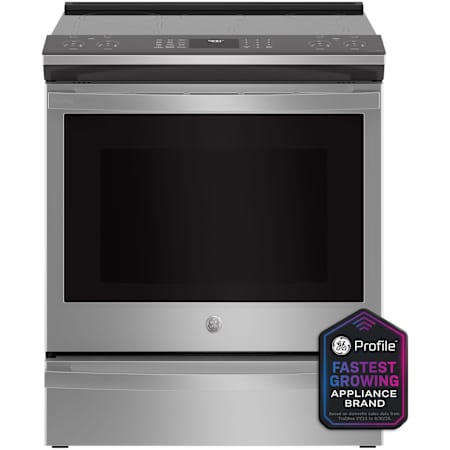 GE Profile 30 Inch Wide 5.3 Cu. Ft. Energy Star Certified Slide In Fingerprint Resistant Induction Range with No Preheat Air Fry and Convection Fingerprint Resistant Stainless