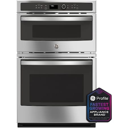 GE Profile 27 Inch Wide 4.3 Cu. Ft. Electric Oven and 1.7 Cu. Ft. Microwave Combo with Steam Clean and 10-Pass Bake Element Stainless Steel
