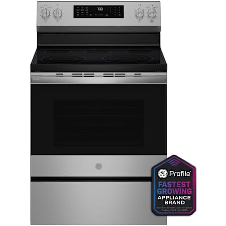 GE Profile 30 Inch Wide 5.3 Cu. Ft. Energy Star Certified Free Standing Fingerprint Resistant Electric Range Fingerprint Resistant Stainless Steel
