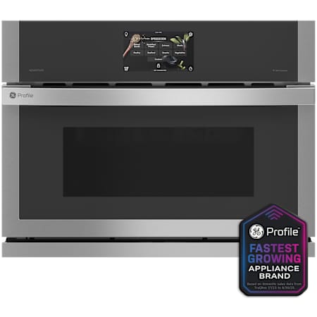 GE Profile 27 Inch Wide 1.7 Cu. Ft. Electric Single Oven with Touch Controls and True European Convection Stainless Steel