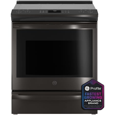 GE Profile GE Profile 30 Inch Wide 5.3 Cu. Ft. Slide In Electric Range with No Preheat Air Fry Fingerprint Resistant Black Stainless